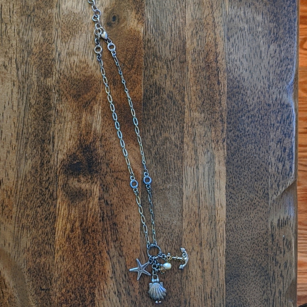 Brighton Nautical Shell Anchor Starfish Necklace